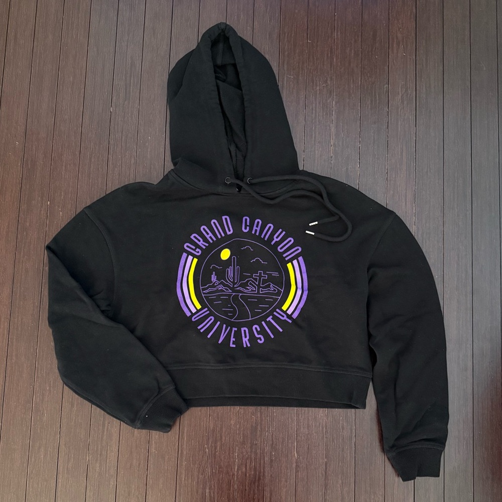 Black Grand Canyon University Cropped Hoodie
